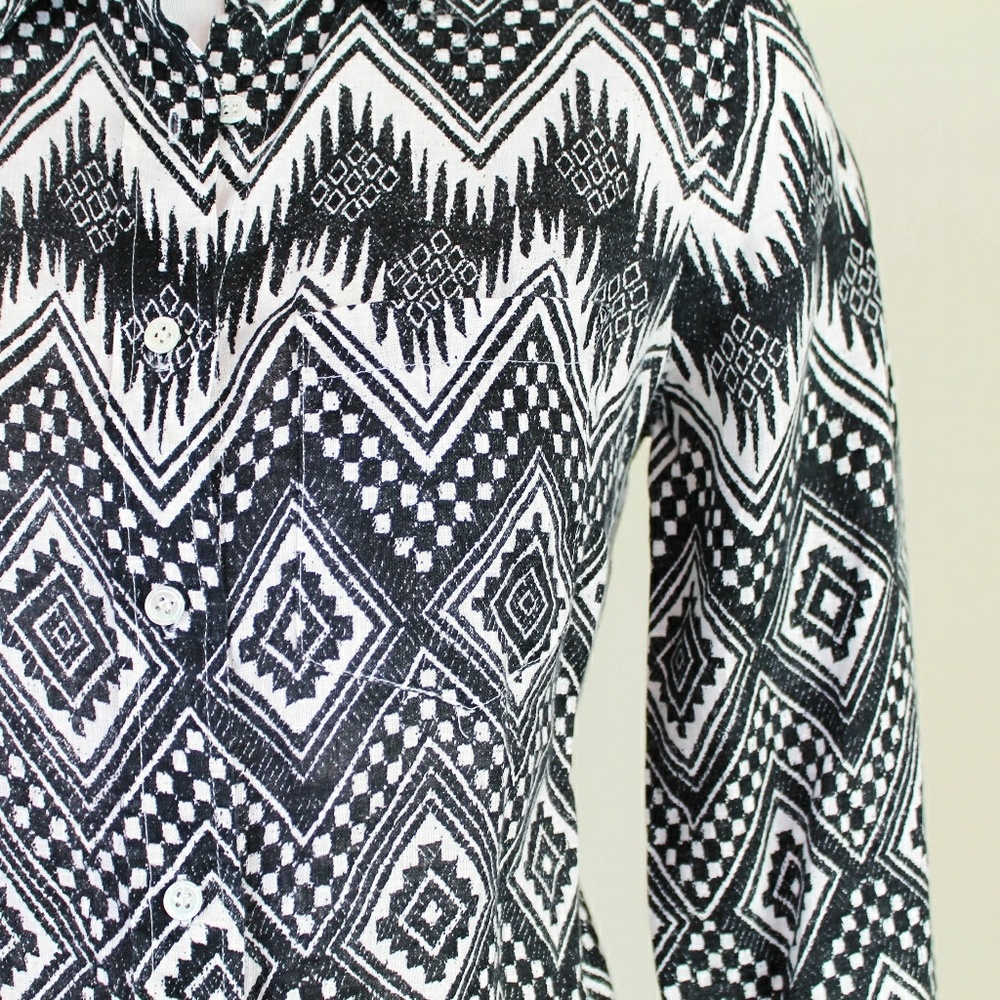 J. Crew Diamond Ikat Boy Fit Button Down - Picture 3 of 5